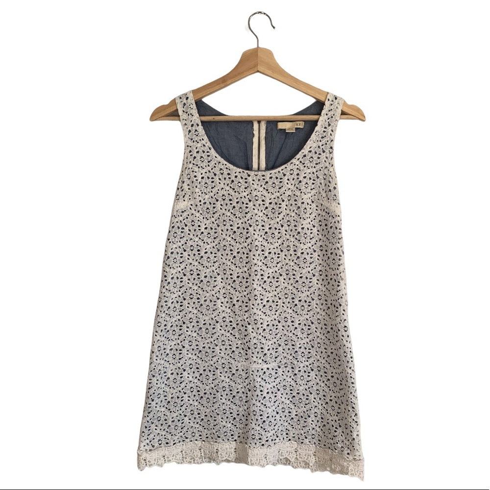 XXI Ivory Lace Lined Mini Dress
